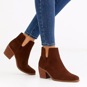 Cole Haan Ankle Boots Suede Short Chelsea Bootie Stacked Western Brown H2” 9